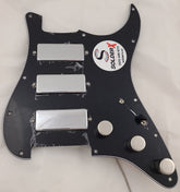 SolderX Loaded Pickguard JC Custom Mini Humbuckers, Nickel Plated, Black 3-Ply - AxLabs