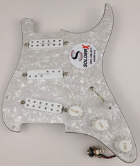 SolderX Solderless EZ-Connect Quick-Install Loaded Pickguard Seymour Duncan Everything Axe Pickups, White on Black 3-Ply - AxLabs