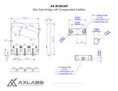 AxLabs Tele-Style Bridge with Brass Compensated Saddles - AxLabs
