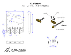 AxLabs Tele-Style Bridge with Brass Swivel Saddles - AxLabs