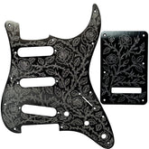 AxLabs Aluminum Etched Rose Strat-style Pickguard & Back Plate - S/S/S - AxLabs