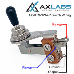 AxLabs Right Angle 3-Way, 2-Pole / 4-Lug Toggle Switch