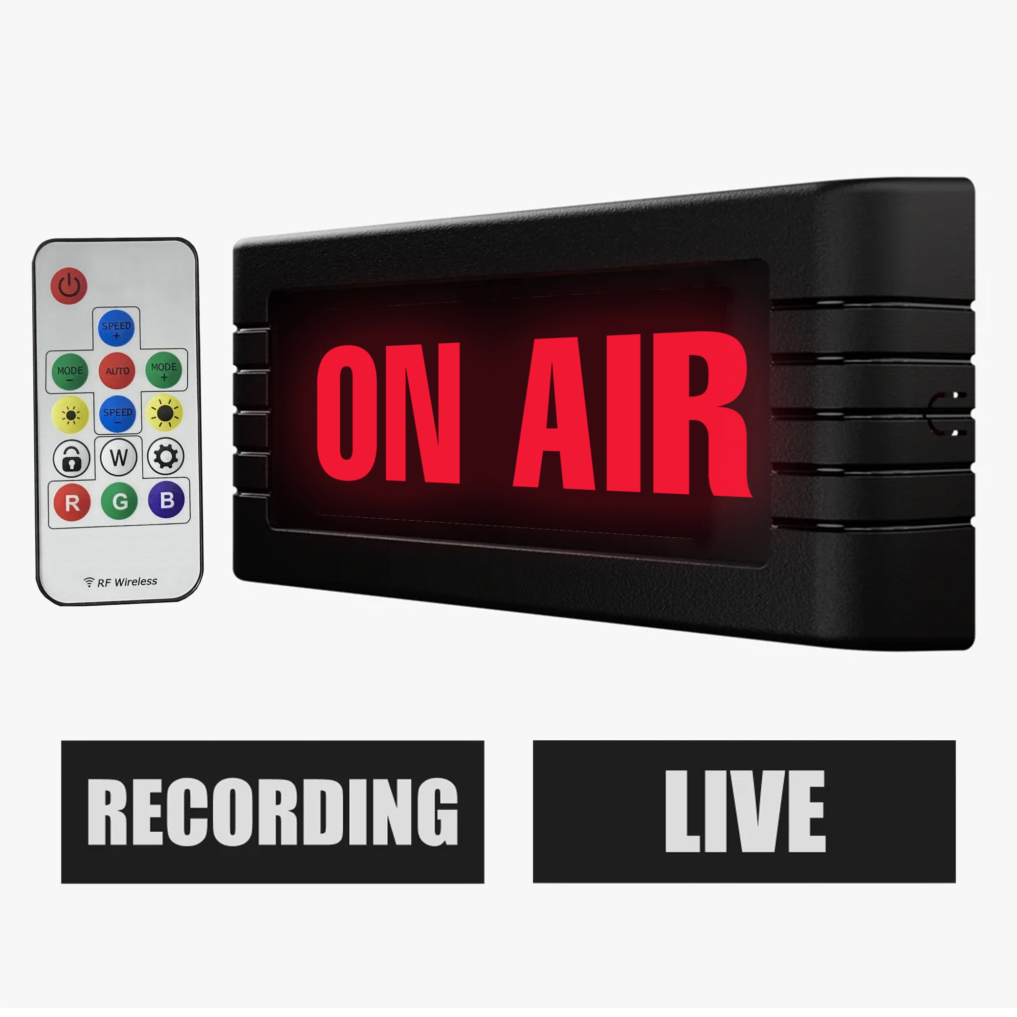 BusyBox On Air / Recording / Live Rechargeable LED Sign with Remote - Vintage Style Radio Cover - AxLabs