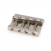 KD By AxLabs Vintage-Style Bass Bridge - 5-Screw, 4-String, String-Through-Top Or Bottom, Brass Saddles - AxLabs