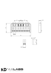 KD By AxLabs 7-String Hardtail Bridge - String-Through-Body, 4-Screw Mount - AxLabs