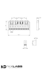 KD By AxLabs 8-String Hardtail Bridge - String-Through-Body, 4-Screw Mount - AxLabs