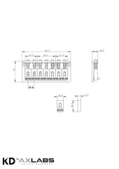 KD By AxLabs 7-String Hardtail Bridge - String-Through-Body, 10.5 mm Spacing - AxLabs