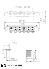 KD By AxLabs 12-String Tune-O-Matic Bridge & Stop Tailpiece - AxLabs