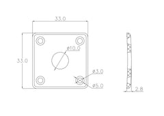 KD By AxLabs LP Style Square Plastic Jack Plate - AxLabs