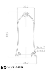 KD By AxLabs Epi Style 3-Hole Truss Rod Cover - 2 Ply - AxLabs