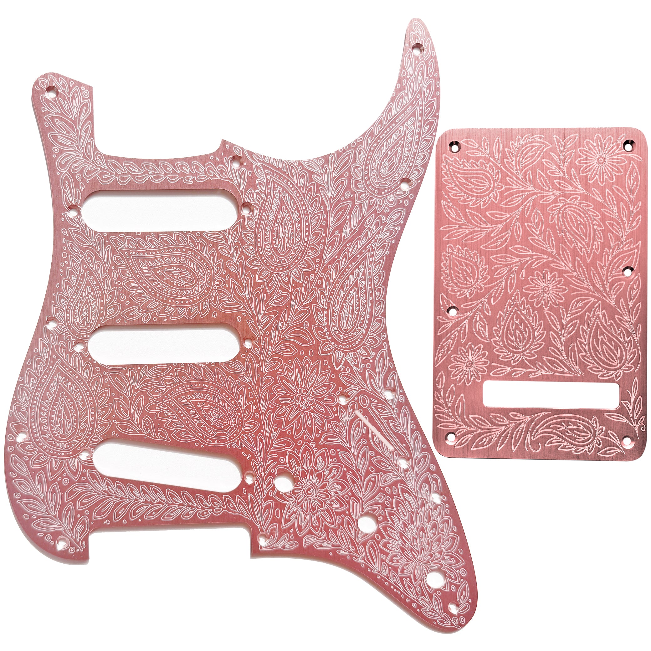 AxLabs Aluminum Etched Paisley Strat-style Pickguard & Back Plate - S/S/S - AxLabs