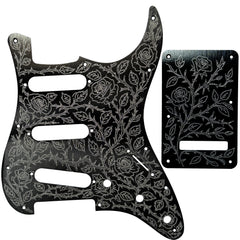 AxLabs Aluminum Etched Rose Strat-style Pickguard & Back Plate - S/S/S - AxLabs