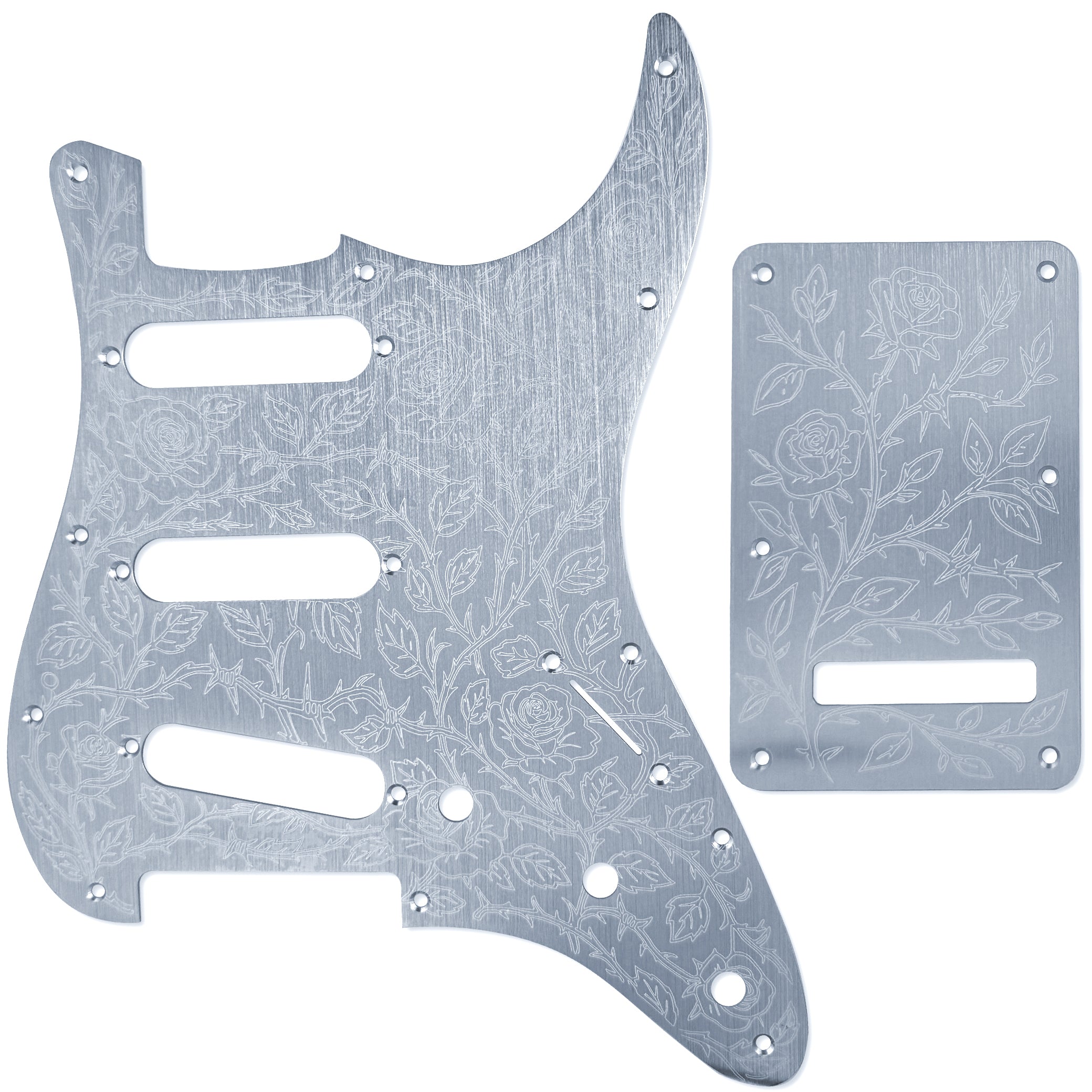 AxLabs Aluminum Etched Rose Strat-style Pickguard & Back Plate - S/S/S - AxLabs