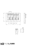 KD By AxLabs Bass Bridge - String-Through-Body Or Top, 4-String - AxLabs
