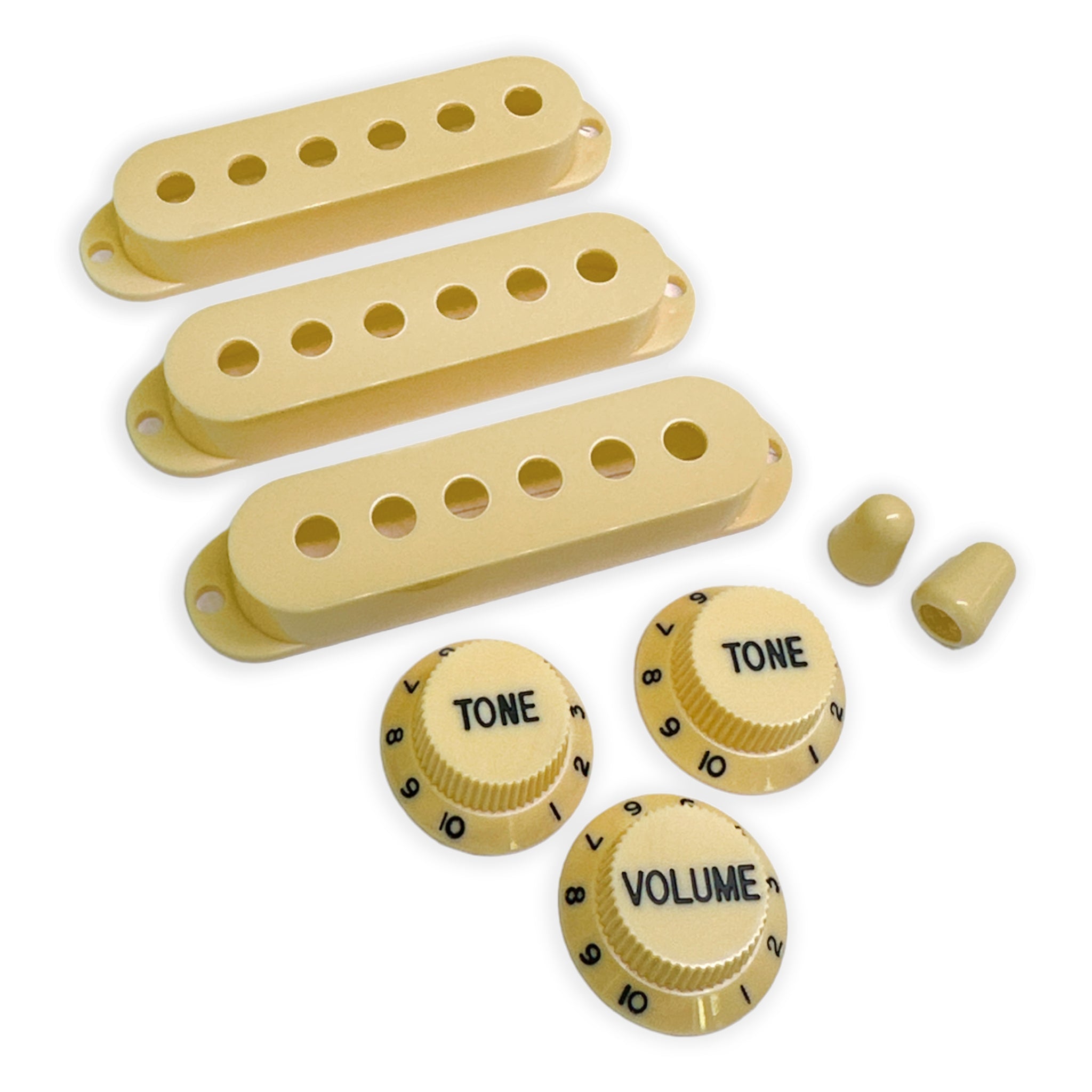 Pickup Covers, Knobs, & Switch Tips Set for Strat-Style Guitars