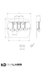 KD By AxLabs Large Round Plate 4-String Bass Bridge - String-Through-Body Or Top - AxLabs