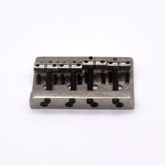 KD By AxLabs Vintage-Style Bass Bridge - 5-Screw, 4-String, String-Through-Top Or Bottom, Brass Saddles - AxLabs