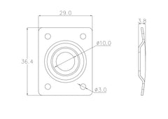 KD By AxLabs Steel Rectangular Jack Plate - Curved Plate, w/ Recessed Hole - AxLabs