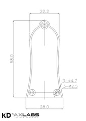 KD By AxLabs Epi Style 3-Hole Truss Rod Cover - 2 Ply - AxLabs